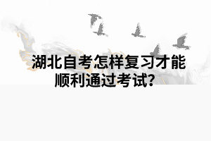 湖北自考怎样复习才能顺利通过考试？