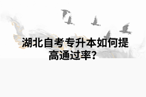 湖北自考专升本如何提高通过率? 湖北自考专升本如何提高通过率?