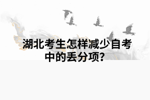 湖北考生怎样减少自考中的丢分项？