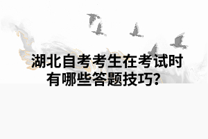 湖北自考考生在考试时有哪些答题技巧？