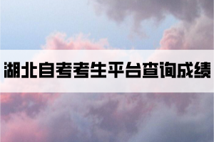 如何在湖北自考考生服务平台查询自考成绩