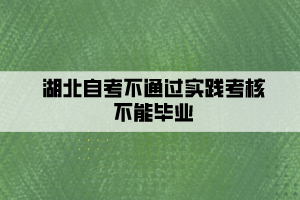 湖北自考不通过实践考核不能毕业