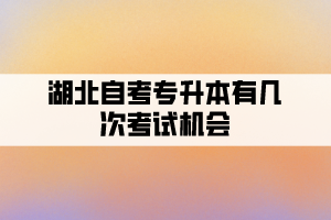 湖北自考专升本有几次考试机会？