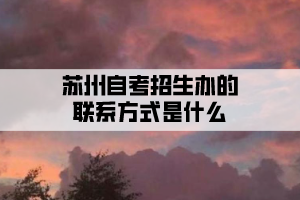 苏州自考招生办的联系方式是什么？