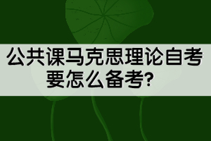 公共课马克思理论自考要怎么备考？