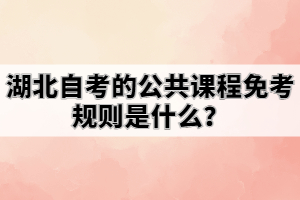 湖北自考的公共课程免考规则是什么？