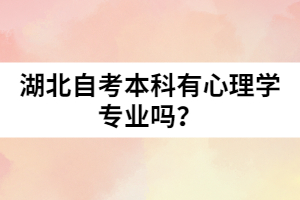 湖北自考本科有心理学专业吗？