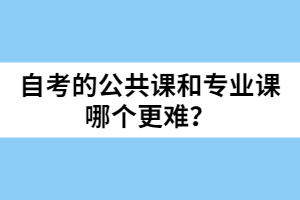 自考的公共课和专业课哪个更难？