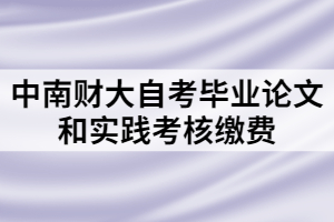 中南财大自考毕业论文和实践考核网上缴费