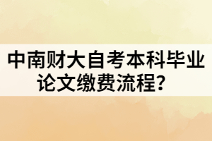 中南财大自考本科毕业论文缴费流程？