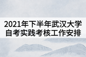 2021年下半年武汉大学自考实践考核工作安排