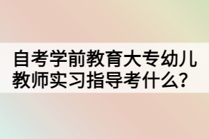自考学前教育大专幼儿教师实习指导考什么？