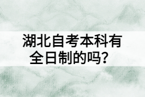 湖北自考本科有全日制的吗？