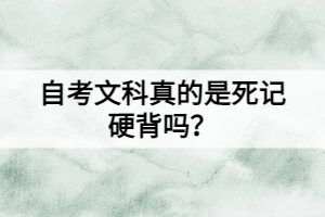 自考文科真的是死记硬背吗？还有这些学习方法！