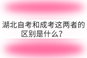 湖北自考和成考这两者的区别是什么 湖北自考和成考这两者的区别是什么