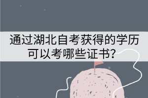 通过湖北自考获得的学历可以考哪些证书? 通过湖北自考获得的学历可以考哪些证书?