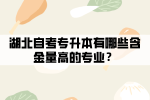 湖北自考专升本有哪些含金量高的专业? 湖北自考专升本有哪些含金量高的专业?
