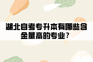 湖北自考专升本有哪些含金量高的专业？