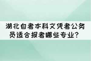 湖北自考本科文凭考公务员适合报考哪些专业？