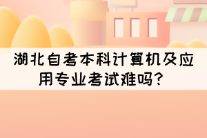 湖北自考本科计算机及应用专业考试难吗？