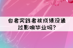 自考实践考核成绩没通过影响毕业吗? 自考实践考核成绩没通过影响毕业吗?