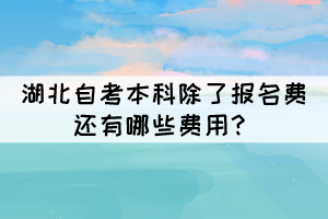 湖北自考本科除了报名费还有哪些费用? 湖北自考本科除了报名费还有哪些费用?