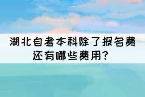 湖北自考本科除了报名费还有哪些费用？