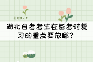 湖北自考考生在备考时复习的重点要放哪? 湖北自考考生在备考时复习的重点要放哪?
