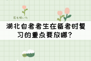 湖北自考考生在备考时复习的重点要放哪？