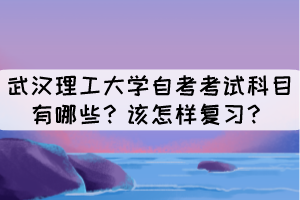 武汉理工大学自考考试科目有哪些?该怎样复习? 武汉理工大学自考考试科目有哪些?该怎样复习?