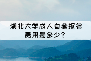 湖北大学成人自考报名费用是多少？