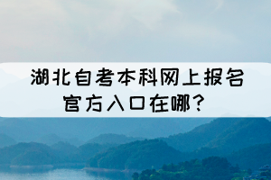 湖北自考本科网上报名官方入口在哪？