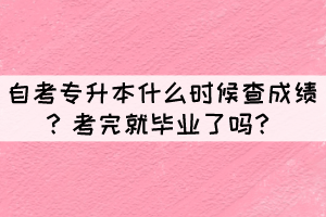 自考专升本什么时候查成绩？考完就毕业了吗？