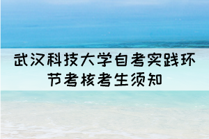 2021年下半年武汉科技大学自考实践环节考核考生须知