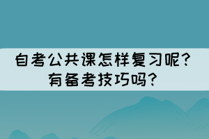 自考公共课怎样复习呢?有备考技巧吗? 自考公共课怎样复习呢?有备考技巧吗?