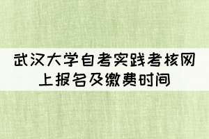 2022年上半年武汉大学自考实践考核网上报名及缴费时间 2022年上半年武汉大学自考实践考核网上报名及缴费时间