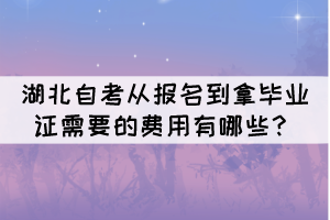 湖北自考从报名到拿毕业证需要的费用有哪些? 湖北自考从报名到拿毕业证需要的费用有哪些?