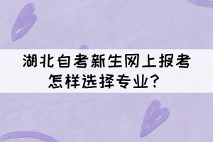 湖北自考新生网上报考怎样选择专业? 湖北自考新生网上报考怎样选择专业?