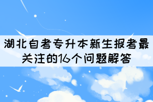 2022年湖北自考专升本新生报考最关注的16个问题解答 2022年湖北自考专升本新生报考最关注的16个问题解答