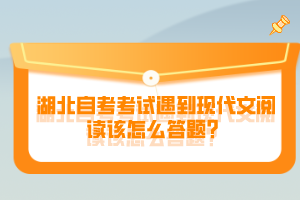 湖北自考考试遇到现代文阅读该怎么答题？