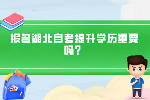 报名湖北自考提升学历重要吗？