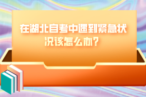 在湖北自考中遇到紧急状况该怎么办？