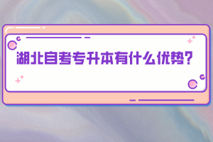 湖北自考专升本有什么优势？