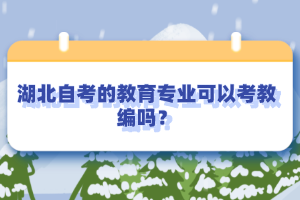 湖北自考的教育专业可以考教编吗？