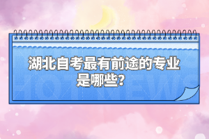 湖北自考最有前途的专业是哪些？