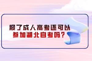 报了成人高考还可以参加湖北自考吗？