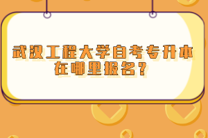 武汉工程大学自考专升本在哪里报名？