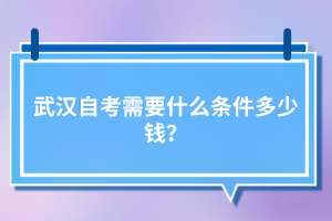 武汉自考需要什么条件多少钱？