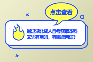通过湖北成人自考获取本科文凭有用吗,有哪些用途? 通过湖北成人自考获取本科文凭有用吗,有哪些用途?