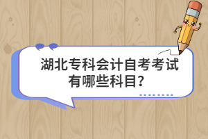 湖北专科会计自考考试有哪些科目？